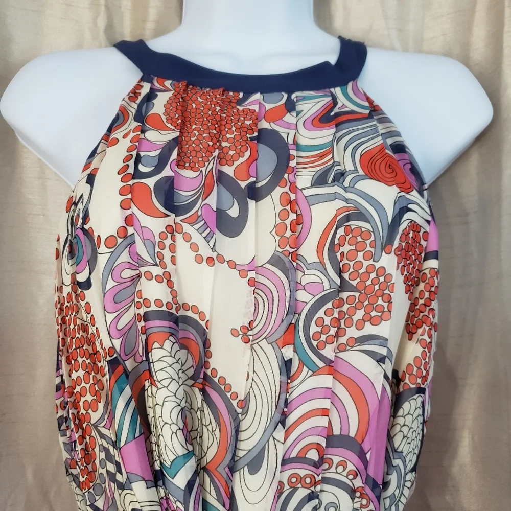 NWOT Liberty London white orange & purple floral paisley A-line dress Wo…_5